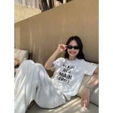批发旧时光|美式复古字母<b class='q'>印花</b>短袖<b class='q'>t</b><b class='q'>恤</b>女宽松休闲圆领上衣
