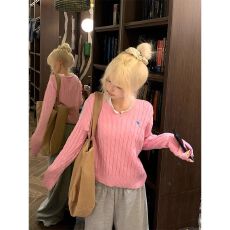 批发针织美式慵懒风麻花针织衫毛衣<b class='q'>男</b>女春秋宽松休闲百搭软糯套头毛衫