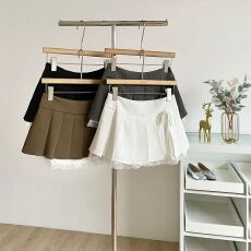 批发2025夏季新款韩系甜美ins风百搭蝴蝶结高腰百褶裙气质显瘦A字裙女