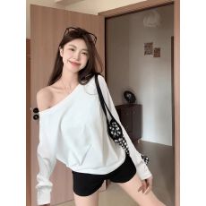 批发210克<b class='q'>纯棉</b>螺纹长袖<b class='q'>T</b><b class='q'>恤</b>女春秋冬打底衫内搭斜露肩一字领