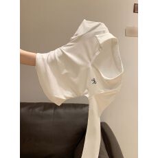 批发#官图 210克<b class='q'>纯棉</b>螺纹POLO领长袖<b class='q'>T</b><b class='q'>恤</b>女秋冬打底衫收腰蝴蝶刺绣