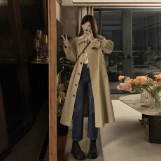 批发2025春秋中长款温柔英伦风衣女网红小个子设计感西装学生<b class='q'>外套</b>潮