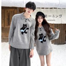 批发<b class='q'>情侣装</b>秋冬2025新款ins超火毛衣男女韩版宽松法式针织衫<b class='q'>外套</b>潮牌