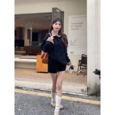 批发针织衫女2025新款韩系氛围感早秋上衣慵懒风假两件毛衣外套