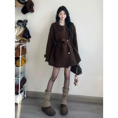 批发原版高克重毛呢 韩系高级毛呢外套女秋冬季2025新款气质呢子大衣