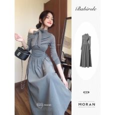 批发显瘦<b class='q'>连衣裙女</b>收腰高领内搭A字裙秋冬设计感气质大摆裙长裙