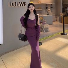 批发秋季新款纯欲慵懒风荡领吊带<b class='q'>连衣裙</b>+时尚气质显瘦长袖开衫两件套