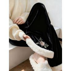 批发金丝绒复合真超 新中式国风<b class='q'>气质</b>加绒休闲<b class='q'>裤</b>时尚洋气百搭显瘦长<b class='q'>裤</b>