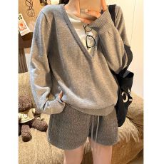 批发灰色<b class='q'>短裤</b><b class='q'>女</b>秋冬新款加厚羊羔绒高腰显瘦慵懒打底保暖a字毛绒靴裤