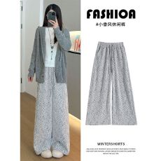 批发小香风阔腿裤女2026新款韩版秋季高腰垂感宽松休闲慵懒直筒裤子