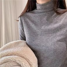 批发【原版质量280克】绵羊绒加厚半高领<b class='q'>打底衫</b>女秋冬修身长袖上衣