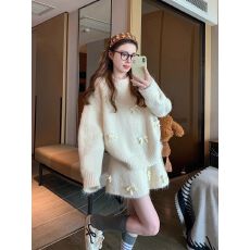 批发韩系一整套深冬穿搭毛衣套装女2026新款重工蝴蝶结针织短裙两件套