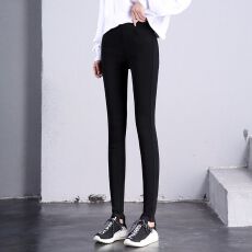 批发新款黑色高腰打底裤女士外穿春秋<b class='q'>冬</b>季学生韩版小脚裤女
