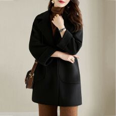 批发大衣女<b class='q'>中长款</b>2026流行秋冬新款小个子毛呢外套修身显瘦呢子大衣