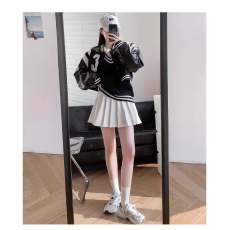 批发西装面料+安全裤+拉链 百褶裙JK制服<b class='q'>裙子</b>半身裙春夏季短裙秋冬