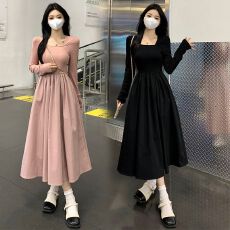 批发长袖连衣裙子女春秋款茶歇法式长裙早春季2026新款气质小个子穿搭