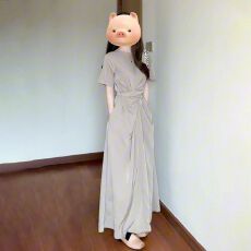 批发小众设计交叉绑带短袖<b class='q'>连衣裙</b>夏季女气质高级感收腰显瘦A字长裙子