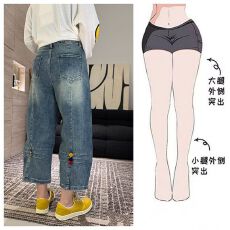 批发彩扣阔腿八分牛仔裤女2026夏季新款复古小众宽松捏褶直筒裤子