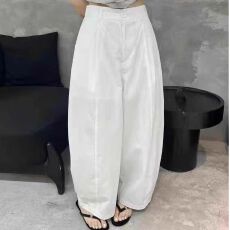 批发韩系女裤新款夏季宽松阔腿裤子2026新款白色防晒九分灯笼<b class='q'>休闲裤</b>
