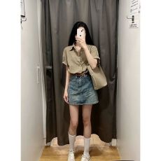 批发高腰牛仔短裙女2026夏季新款学生显瘦复古半身裙百搭包臀a字裙子