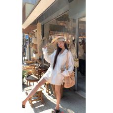 批发(原版面料）26爆款衬衫<b class='q'>外套</b>女装夏季宽松中长款衬衣<b class='q'>休闲</b>防晒上衣
