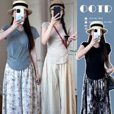 批发孕妇短袖上衣2025<b class='q'>夏</b>季时尚显瘦宽松遮肚子不显怀T恤百搭<b class='q'>夏</b>款