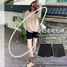 孕妇毛呢短裤2025秋冬季外穿孕妇托腹短裤休闲百搭简约靴裤秋冬装