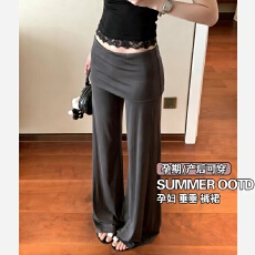 批发孕妇裤子2026新款春夏季薄款宽松垂感<b class='q'>拖地</b>裙裤休闲阔腿长裤设计感