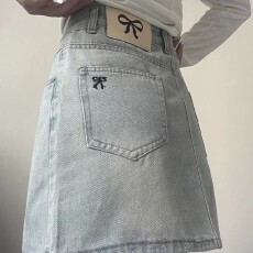 批发韩系ins蝴蝶刺绣牛仔短裙女夏季流行女装辣妹包臀a字裙显瘦半身裙