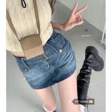 批发牛仔短裙女高腰辣妹带内衬美式复古2026年夏季新款a字百褶裙子潮