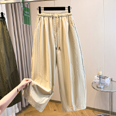 批发实拍  2026超好看梧桐<b class='q'>裤</b>女夏季薄款松紧腰韩系九分工装休闲<b class='q'>裤</b><b class='q'>裤</b>子