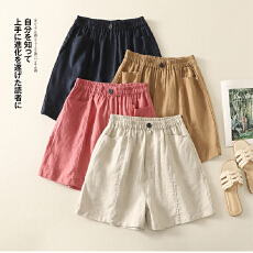 批发实拍  棉麻阔腿裤宽松显瘦夏季五分遮肉薄款裤女高腰<b class='q'>女裤</b>短裤休闲