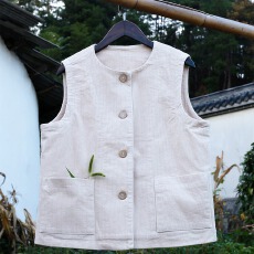 批发官图 早春新品<b class='q'>原创</b><b class='q'>设计</b>复古百搭小圆领灯芯绒背心马甲外套女