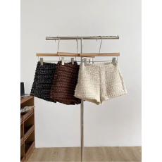 批发粗花呢高腰<b class='q'>提</b><b class='q'>臀</b>显瘦a字休闲<b class='q'>裤</b>冬季新款韩版百搭阔腿短<b class='q'>裤</b>