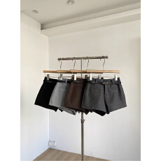 批发通勤简约毛呢高腰休闲短<b class='q'>裤</b>秋冬新款<b class='q'>韩版</b>chic百搭气质阔腿<b class='q'>裤</b>