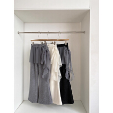 批发春季新款韩版<b class='q'>时尚</b>设计感屁帘拼接休闲<b class='q'>裤</b>高腰显瘦微喇<b class='q'>裤</b>