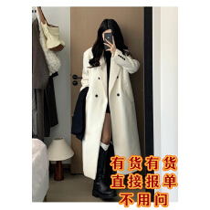 批发毛呢外套女小个子2024新款秋冬季高级感正肩韩系加厚<b class='q'>羊绒</b>呢子<b class='q'>大衣</b>