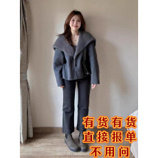 批发韩版复古休闲高级感长袖<b class='q'>毛呢</b><b class='q'>外套女</b>秋冬新款宽松显瘦百搭气质上衣