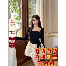 批发画解WAHJU 马德里假日 少女千金风<b class='q'>波点</b>拼接设计收腰显瘦<b class='q'>连衣裙</b>秋