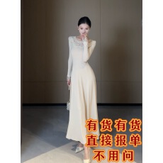 批发春日部优雅长诗秋冬新款温柔风修身显瘦气质蕾丝<b class='q'>连衣裙</b>01296