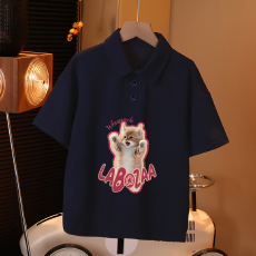 批发儿童短袖上衣<b class='q'>夏</b>季装新款卡通印花polo衫洋气休闲宽松半袖上衣