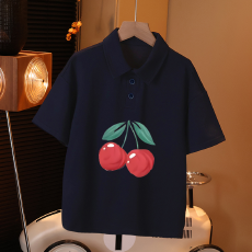 批发儿童短袖上衣<b class='q'>夏</b>季装新款卡通印花polo衫洋气休闲宽松半袖上衣