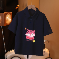 批发儿童短袖上衣<b class='q'>夏</b>季装新款卡通印花polo衫洋气休闲宽松半袖上衣