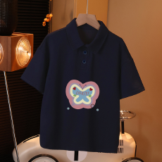 批发儿童短袖上衣<b class='q'>夏</b>季装新款卡通印花polo衫洋气休闲宽松半袖上衣