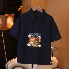 批发儿童短袖上衣<b class='q'>夏</b>季装新款卡通印花polo衫洋气休闲宽松半袖上衣