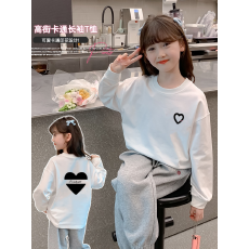 批发纯棉 带螺纹袖口女童长袖T恤<b class='q'>秋</b>装新款儿童洋气圆领百搭t恤
