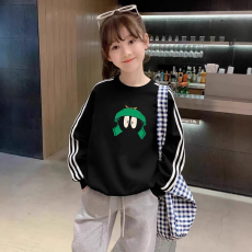批发纯棉儿童<b class='q'>长袖</b><b class='q'>T</b><b class='q'>恤</b>秋季新款男女童潮牌三条杠百搭洋气上衣