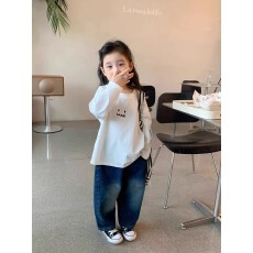 批发纯棉女童长袖T恤秋季新款韩版儿童洋气宝宝时髦百搭上衣