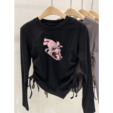 批发德绒女童不规则抽绳德绒打底衫秋冬儿童<b class='q'>宝宝</b>加厚内搭秋装上衣