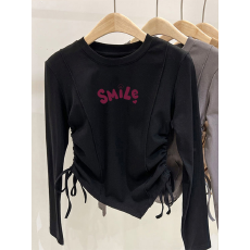 批发德绒女童不规则抽绳德绒打底衫秋冬儿童<b class='q'>宝宝</b>加厚内搭秋装上衣